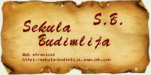 Sekula Budimlija vizit kartica